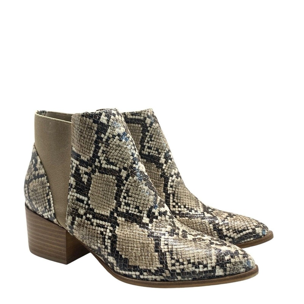Chinese Laundry Womens Size 7 Snake Print Boot Bootie Slip On Pointed Toe - Picture 2 of 11